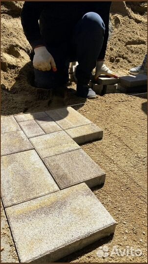 Тротуарная плитка брусчатка 100.200.60 серая