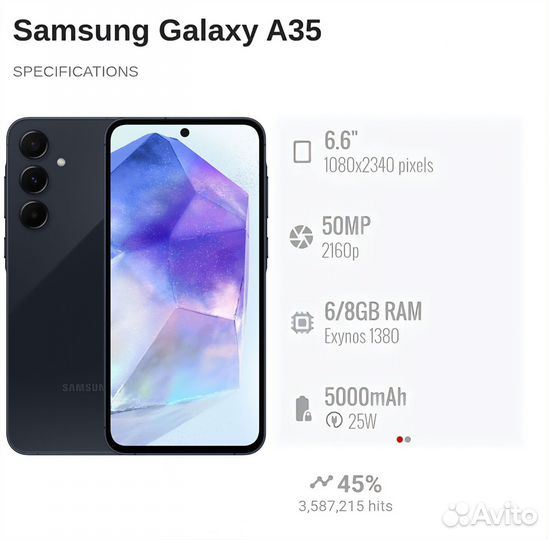 Samsung Galaxy A35 5G, 8/256 ГБ
