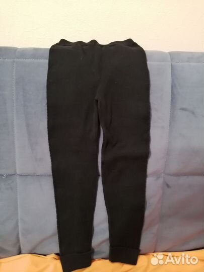 Теплые вязаные детские лосины для девочки под одеж