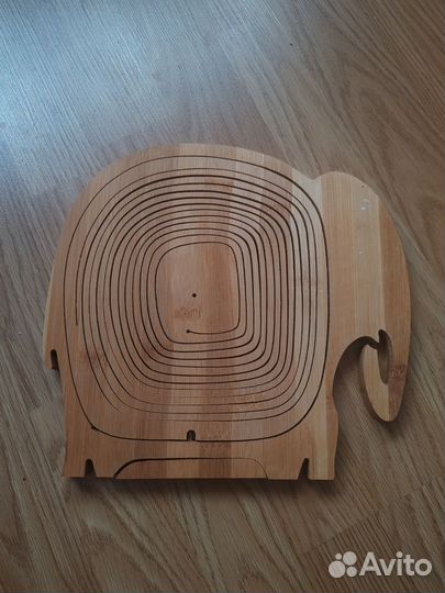 Деревянная ваза для фруктов в форме слона