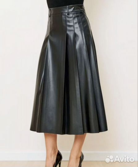 Юбка кожаная