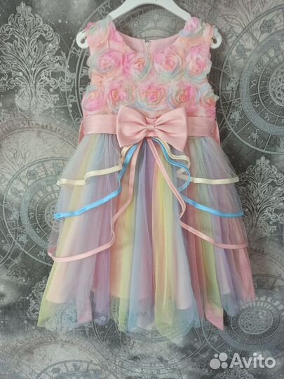 Платье для девочки радужное 
