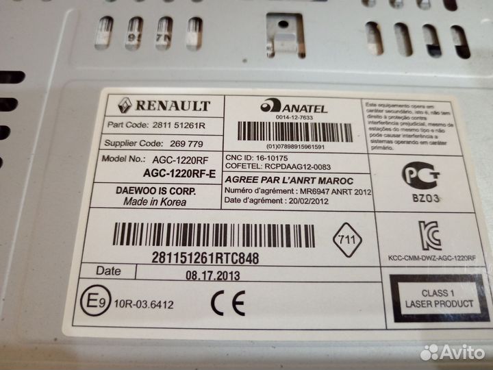 Магнитола renault