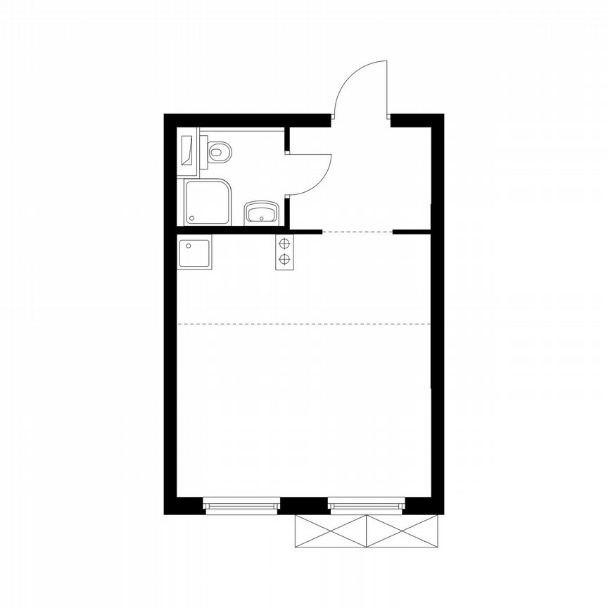 Квартира-студия, 25,4 м², 24/33 эт.
