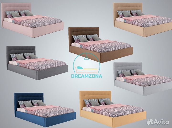 Кровать Кайли с мягким изголовьем в рассрочку