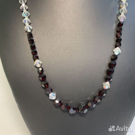 Чешские винтажные бусы, Аврора Бореалис, 66 см