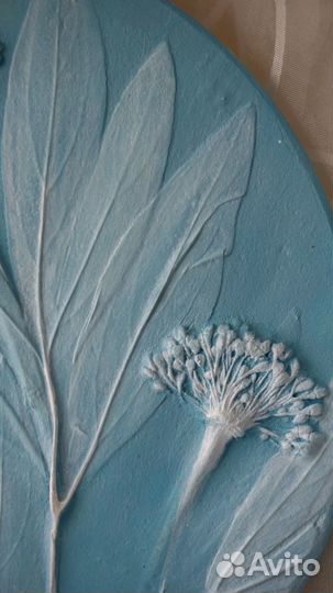 Картина из гипса ботанический барельеф