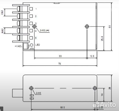 Блок питания, RS-25-12, 12В,2.1А,25.2Вт