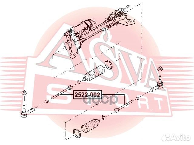 Тяга рулевая 2522-002 asva