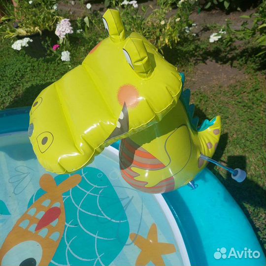 Детский надувной бассейн с горкой