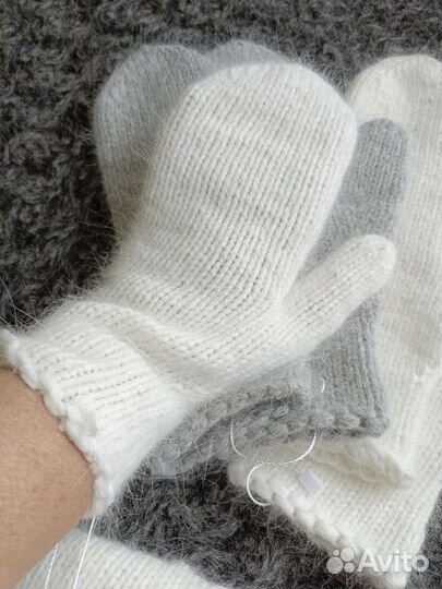 Варежки из пуха норки