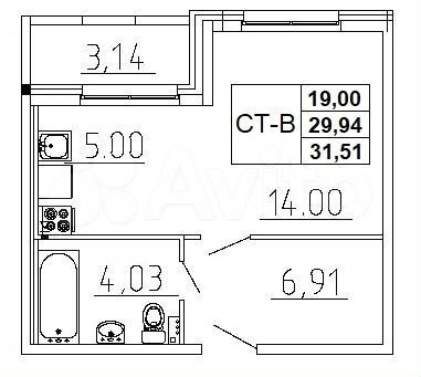 Квартира-студия, 31,5 м², 5/18 эт.