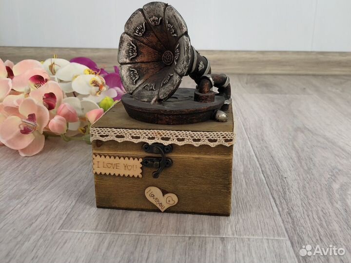 Шкатулка для украшений часов дерево