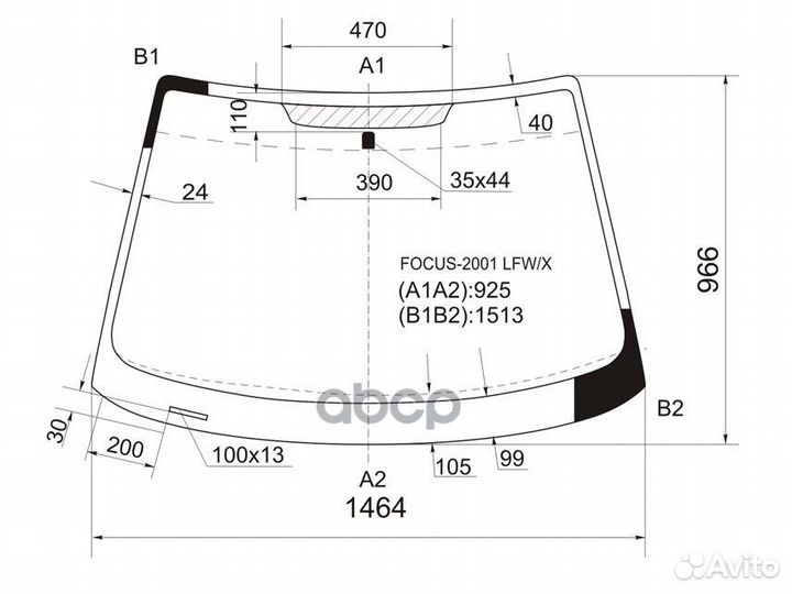 Стекло лобовое Ford Focus 98-04 focus-2001 LFW