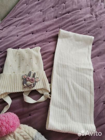 Комплект шапка и шарф для девочки