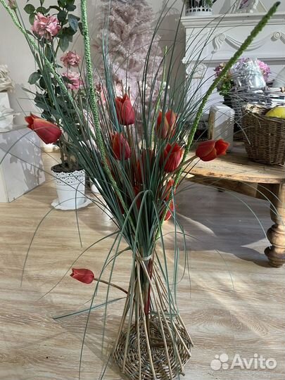 Искусственные цветы для декора бу