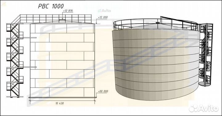 Резервуары вертикальные Рвс-1000 м3 на заказ