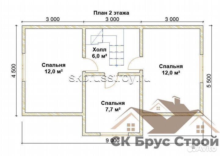 Дом из бруса 6x9 (90м2) Пущино