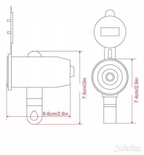 Мото зарядное устройство 2 usb порта на руль