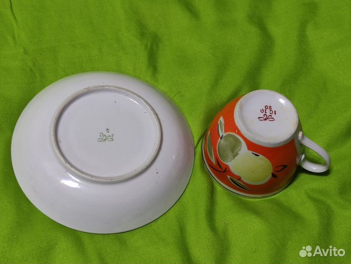 Чайная пара от сервиза яблоко Полонне СССР