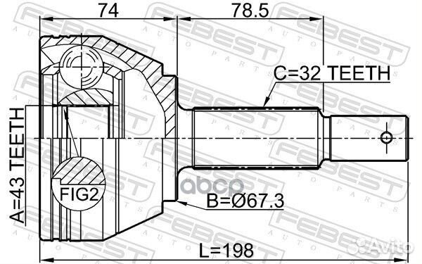 Шрус внешний перед Febest 958