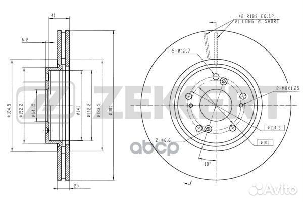 Диск торм. перед. Honda Accord VII 03- CR-V II