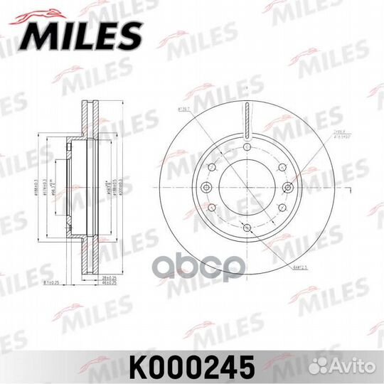Диск тормозной KIA carnival 06- передний вент.D