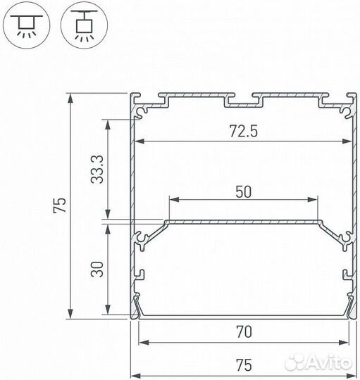 Профиль накладной Arlight SL-line 041855