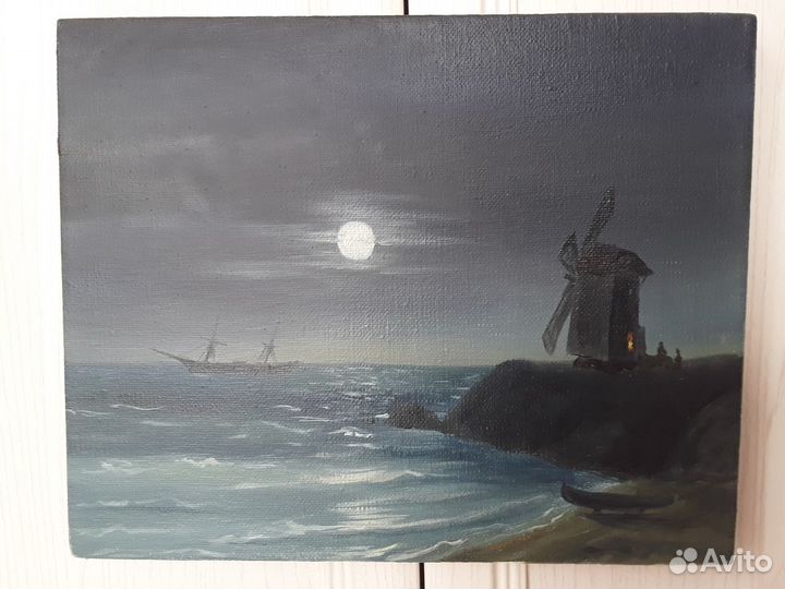 Картина масло, холст 24 х 30 см. Морской пейзаж