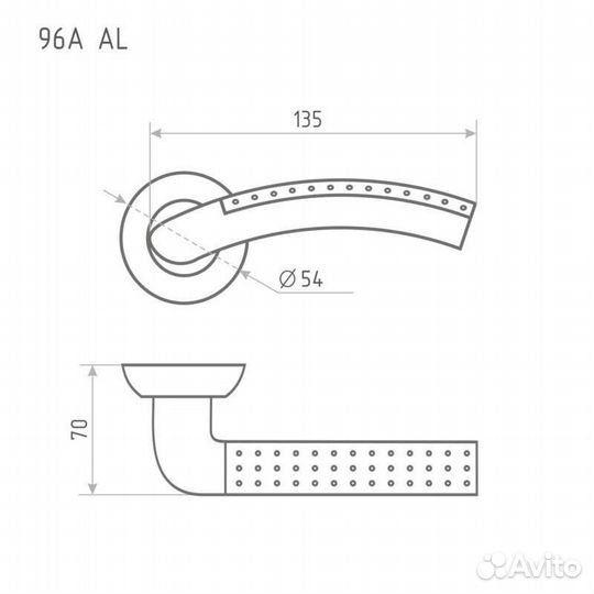 Ручка дверная nora-M 96A AL матовый хром