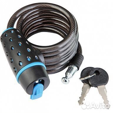 Трос-замок 87318 черно-синий/черная 8x1800мм