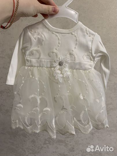 Комплект для новорожденной девочки, платье