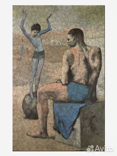 Деревянный пазл для взрослых/Девочка на шаре/игра