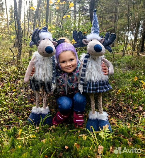 Новогодний олень с 2 уровнями ног, декор