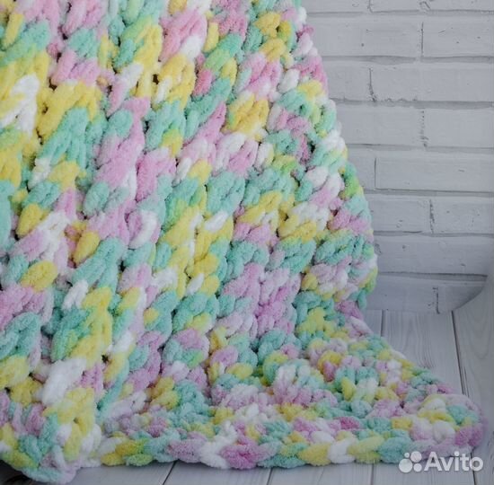 Пряжа плюшевая Ализе Пуффи петелькой разноцветной