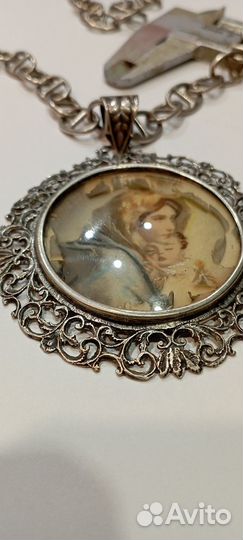Старинное колье серебро Европа