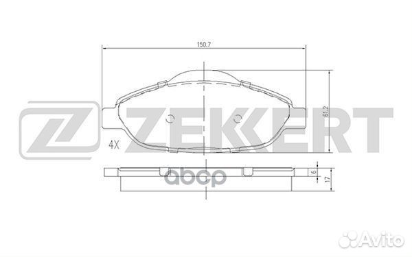 Колодки торм. диск. передн. Peugeot 3008 09- P