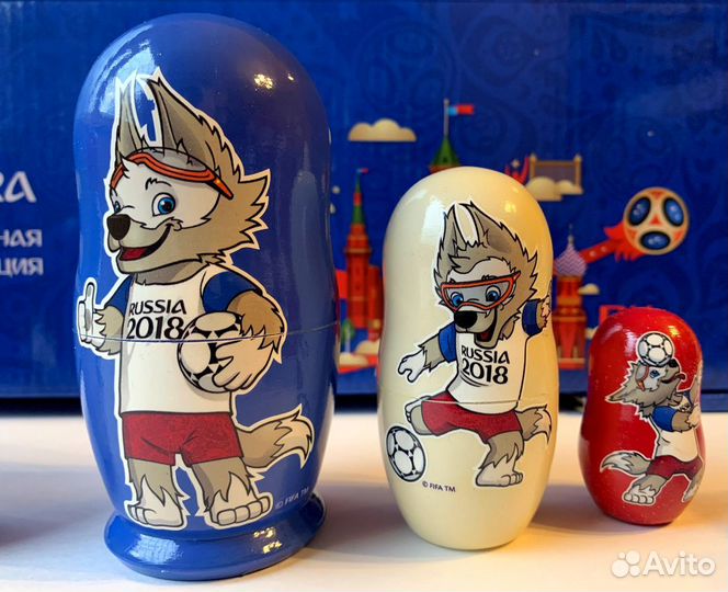 Матрешка Забивака Fifa (3 местная). Чемпионат мира