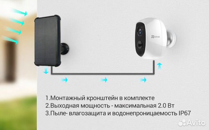 Видеокамера Ezviz C3A + CS-CMT-Solar Panel