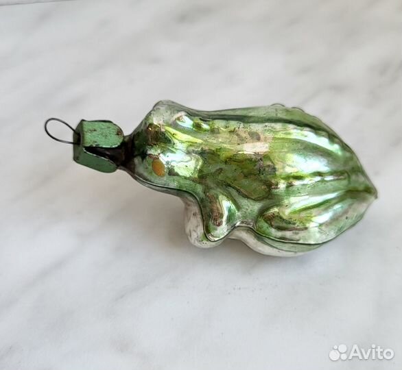 Старинная елочная игрушка лягушка, период СССР