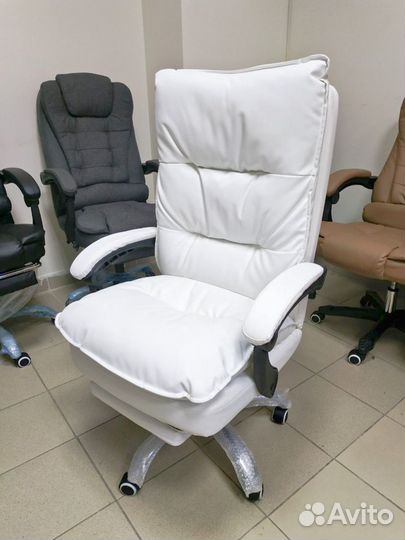 Мягкое кресло для компьютерного стола, белое