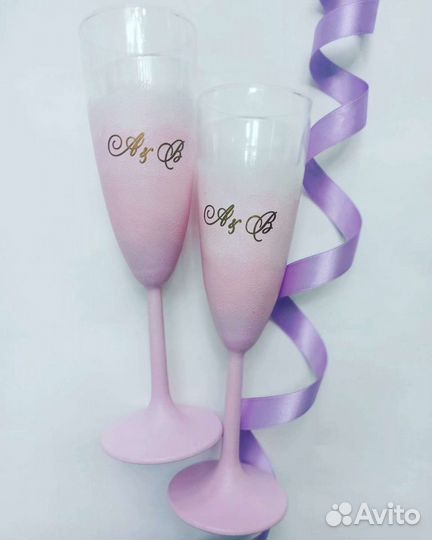 Свадебные бутылки, фужеры