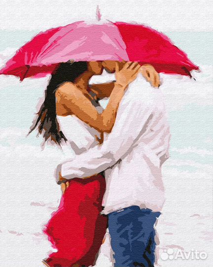 Картина по номерам 40*50. Двое под зонтом ZX 21400