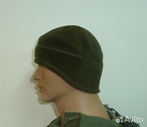 Флисовая шапка защитный цвет
