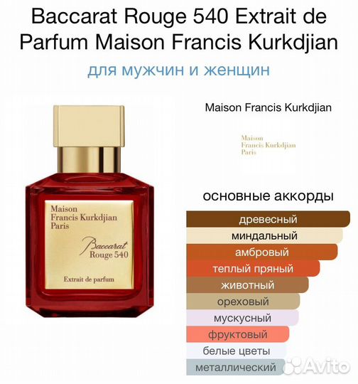 Духи Baccarat Rouge 540 Extrait DE Parfum