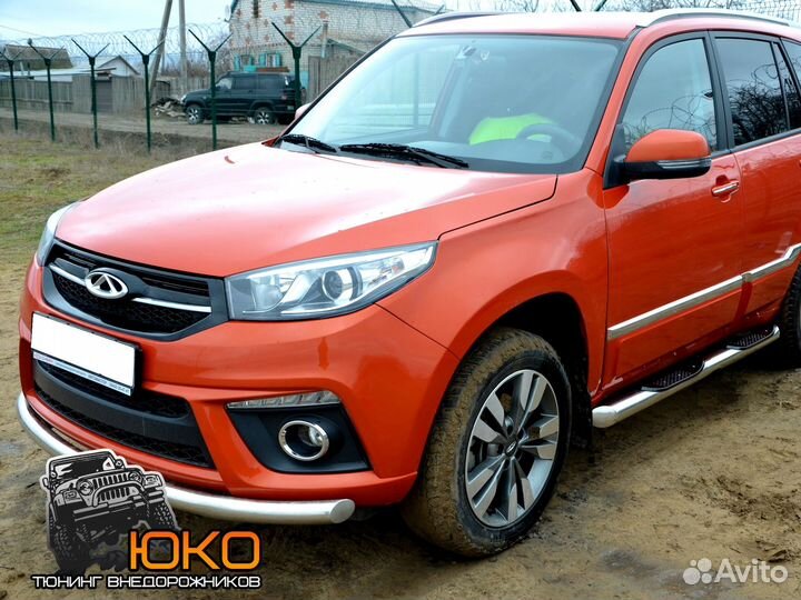Защита порогов Chery Tiggo 3