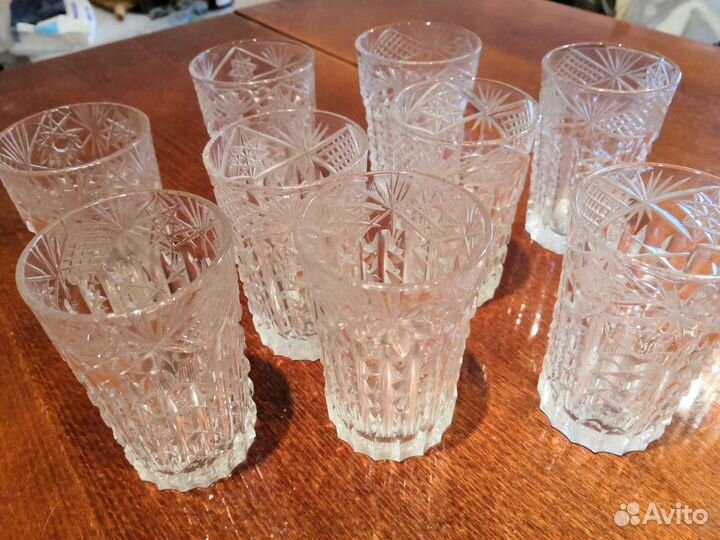Хрустальные стаканы 9шт.ссср