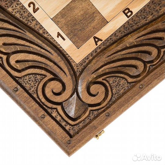 Шахматы и нарды резные Будапешт 50 х 50 см бук Армения 62606