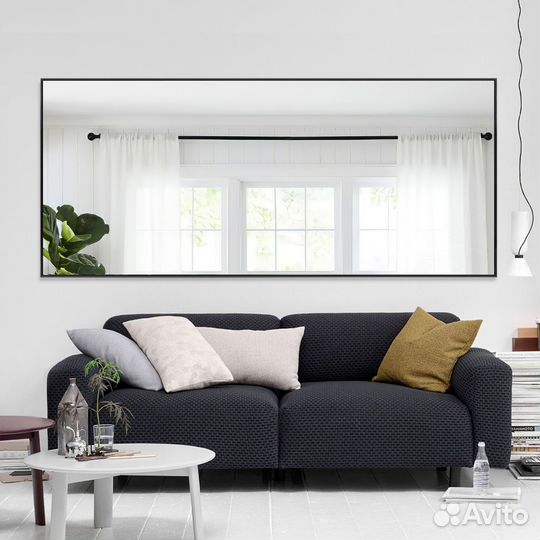 Зеркало настенное в черной раме 65*190см