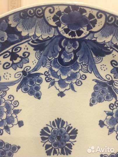 Антиквариат Delfts тарелка